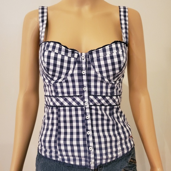 Hollister Tops - Hollister Blue/White Checked Top